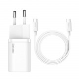 Baseus Super Si 1C gyorstöltő adapter 1m töltőkábellel fehér (TZCCSUP-L02) (TZCCSUP-L02)