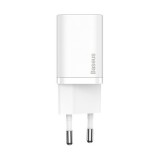 Baseus Super Si hálózati gyorstöltő 30W, USB Type-C, fehér