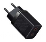 Baseus SUPER SI PRO hálózati töltő USB+Type-C aljzat (30W, PD gyorstöltő 3.0) FEKETECCSUPP-E01