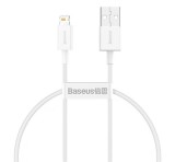 BASEUS SUPERIOR adatkábel (USB - lightning, 2.4A, PD gyorstöltő, 25cm, törésgátló) FEHÉR