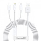 Baseus Superior Series 3 az 1-ben USB-kábel, USB-mikro-USB / USB-C / Lightning, 3,5 A, 1,2 m (fehér)