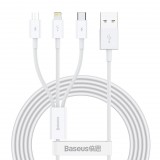 Baseus Superior Series 3 az 1-ben USB kábel, USB-mikro-USB, USB-C, Lightning, 3,5 A, 1.2m, fehér (CAMLTYS-02      ) (CAMLTYS-02) - Adatkábel