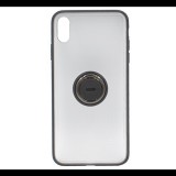 BASEUS szilikon telefonvédő (asztali tartó funkció, telefontartó gyűrű, beépített fémlemez) FEKETE [Apple iPhone XR 6.1] (WIAPIPH61-YD01)