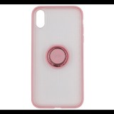 BASEUS szilikon telefonvédő (asztali tartó funkció, telefontartó gyűrű, beépített fémlemez) RÓZSASZÍN [Apple iPhone XR 6.1] (WIAPIPH61-YD04)
