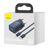 Baseus Travel Charger set Super Si 1C QC (With Simple Wisdom Cable Type-C to Lightning 1m) 20W EU Blue (TZCCSUP-B03)