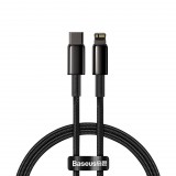 Baseus Tungsten Gold USB-C, Lightning kábel, 20W, 5A, PD, 2m, fekete (CATLWJ-A01) (CATLWJ-A01) - Adatkábel