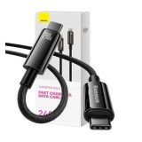 Baseus Tungsten Gold USB-C / USB-C töltő- és adatkábel, 240W, 2m, fekete