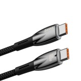 BASEUS Type-C kábel Type-C tápegységhez 100W Glimmer Series CADH000801 2m fekete