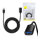 Baseus USB-A 3.0 anya - USB-A apa kábel 2m fekete (B00631103111-03) (B00631103111-03)
