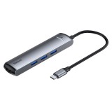 Baseus USB-C HUB 6 az 1-ben adapter 3x USB 3.0 + HDMI + RJ45 + USB-C PD