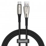 Baseus USB-C-USB-kábel Vízcsepp alakú, LED, 66W, 6A, 2m, fekete (CATSD-N01) (CATSD-N01) - Adatkábel