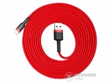 Baseus USB Lightning adat és töltőkábel, 2A, 3 m, piros