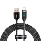 Baseus USB-USB-C kábel kijelzővel, 66W, 1m, fekete (CASX020001) (CASX020001)