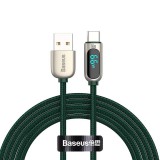 Baseus USB-USB-C kábel kijelzővel, 66W, 1m, zöld (CASX020006) (CASX020006) - Adatkábel