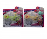 BATC Bicikli babához, elöl kosár, +bukósisak, 2 szín, 32x28 cm lapon
