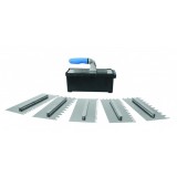 Bautool Glettelő készlet 8 részes (8.10,12,10x20, tigris, ferde fogazás)