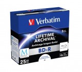 BD-R BluRay lemez, archiváló, nyomtatható, M-DISC, 25GB, 4x, 1 db, normál tok, VERBATIM (BRV-4AR1N)