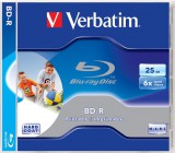 BD-R BluRay lemez, SL, nyomtatható, 25GB, 6x, normál tok, VERBATIM