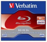 BD-RE BluRay lemez, kétrétegű, újraírható, 50GB, 2x, 1db, normál tok, VERBATIM (BRVU-2DL)