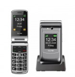 Beafon SL646 kártyafüggetlen kinyitható mobiltelefon SOS gombbal, dokkolóval, ezüst