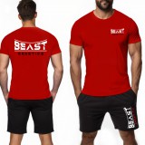 Beast genetics póló (piros)+rövidnadrág (fekete)