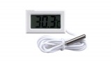Beépíthető digitális hőmérő LCD kijelzővel - fehér