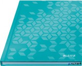 Beíró, A5, kockás, 80 lap, keményfedeles, LEITZ "Wow", jégkék