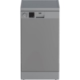Beko DVS05024S ezüst, programok száma: 5, keskeny szabadonálló, 10 terítékes mosogatógép
