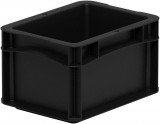 Bekuplast Basicline Euro láda 200x150x120 mm, alja és oldala zárt, Fekete