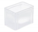 Bekuplast Basicline Euro láda 300x200x220 mm, alja és oldala zárt, Átlátszó