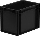 Bekuplast Basicline Euro láda 300x200x220 mm, alja és oldala zárt, Fekete