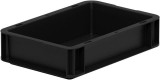 Bekuplast Basicline Euro láda 300x200x70 mm, alja és oldala zárt, Fekete