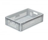 Bekuplast Basicline Euro Láda 600 x 400 x 170 mm, oldalai és alja bordázott, nyitott fogantyúval, szürke