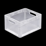Bekuplast Lightline Euro láda, 400x300x220 mm alja és oldala zárt nyitott markolat, Átlátszó