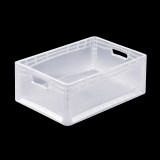 Bekuplast Lightline Euro láda, 600x400x220 mm alja és oldala zárt, Átlátszó