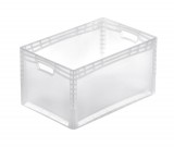 Bekuplast Lightline Euro láda, 600x400x320 mm alja és oldala zárt, Átlátszó