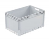 Bekuplast Lightline Euro láda, 600x400x320 mm alja és oldala zárt, Szürke