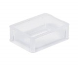 Bekuplast Lightline Euro láda, Euro láda, 400x300x120 mm, alja és oldala zárt, Átlátszó