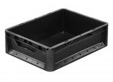 Bekuplast Lightline Euro láda, Euro láda, 400x300x120 mm, alja és oldala zárt, Fekete