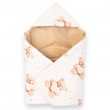 Bélelt babatakaró, pólya autós hordozóba New Baby Love Teddy Bear beige