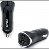 Beline Autós Töltő 1xUSB-A és 1xUSB-C Csatlakozóval 5A 30W Fekete (5903657579989)