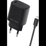 Beline BLNCB20L Hálózati Töltő 1xUSB-C Csatlakozóval És Type-C-Lightning Kábellel 20W Fekete (U03 without cable)