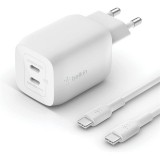 Belkin Boost Charge Pro Dual port USB-C GaN charger, PPS 65W and USB-C to USB-C cable  WCH013VF2MWH-B6