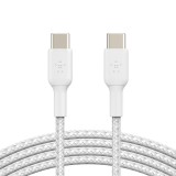 Belkin BOOST CHARGE USB-C - USB-C harisnyázott kábel 1m fehér (CAB004bt1MWH) (CAB004bt1MWH) - Adatkábel
