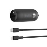 Belkin BoostCharge 30W USB-C Car Charger + USB-C to Lightning cable CCA004BT1MBK-B5