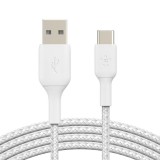 Belkin boostcharge braided usb-c to usb-a cable 3m white cab002bt3mwh