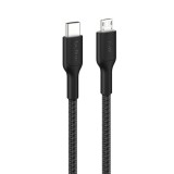Belkin BoostCharge Pro USB-C to Micro-USB Braided Cable 15W 1m Black CAB026HQ1MBK
