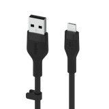 Belkin Cbl Silicqe USB-A LTG 2M noir USB kábel USB A USB C/Lightning Fekete