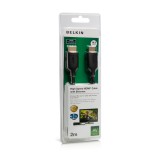 Belkin HDMI-HDMI High Speed with Ethernet Cable 2m Gold Connector Black F3Y021bt2M