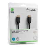 Belkin HDMI-HDMI High Speed with Ethernet Cable 5m Gold Connector Black F3Y021bt5M